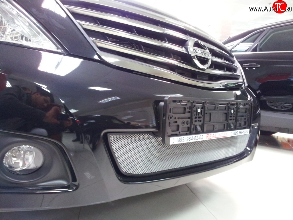 1 539 р. Сетка на бампер Russtal (хром) Nissan Teana 2 J32 дорестайлинг (2008-2011)  с доставкой в г. Белгород