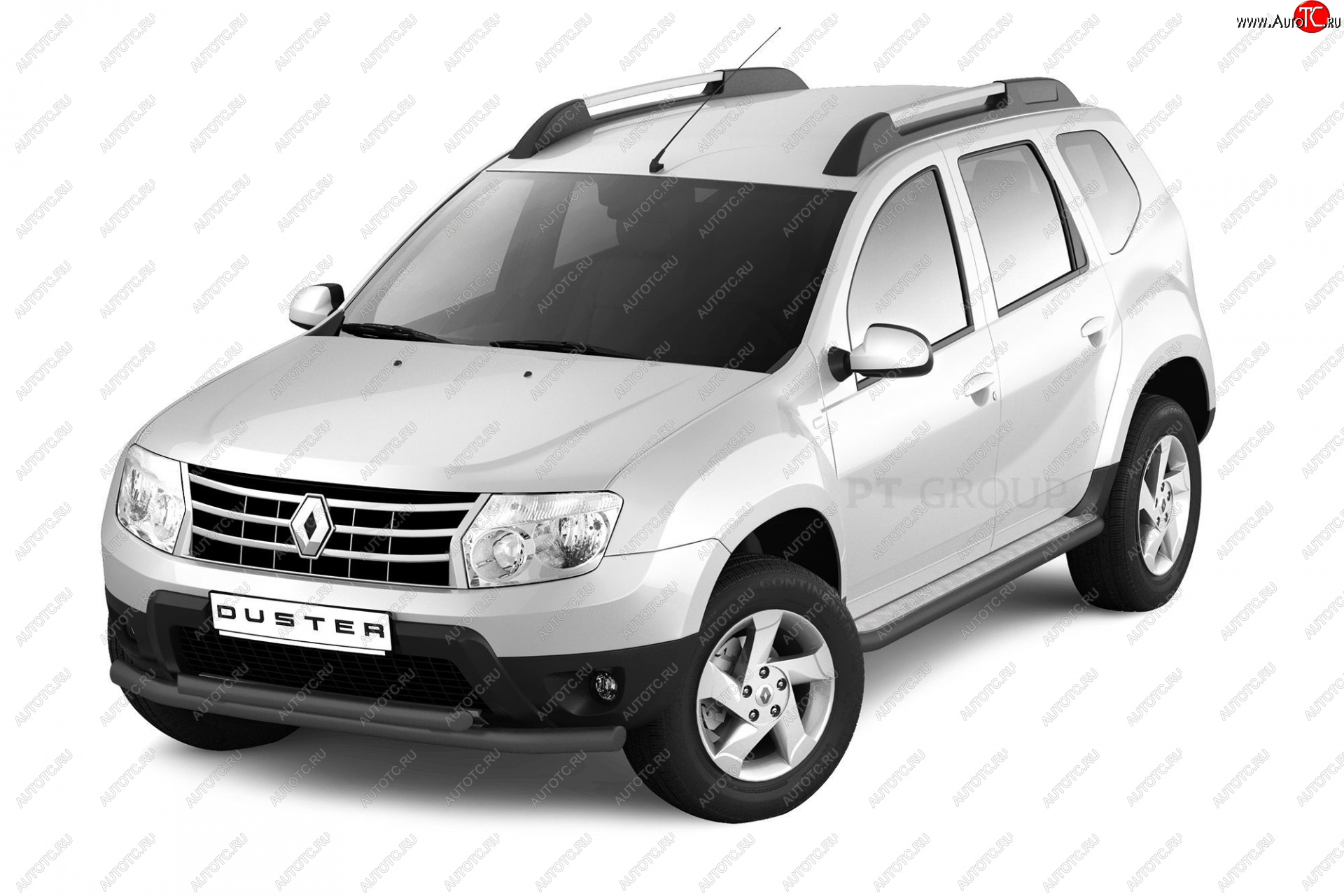 14 699 р. Порожки для ног из трубы Ø51 с алюминиевой площадкой Petroil Tuning Эстонец Renault Duster HS рестайлинг (2015-2021) (Черный (Шагрень))  с доставкой в г. Белгород