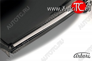 7 820 р. Защита штатных порогов Arbori (черная, d57 mm). Nissan Terrano D10 дорестайлинг (2013-2016)  с доставкой в г. Белгород