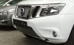 1 539 р. Нижняя сетка на бампер Russtal (хром) Nissan Terrano D10 дорестайлинг (2013-2016)  с доставкой в г. Белгород. Увеличить фотографию 2