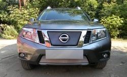 1 539 р. Нижняя сетка на бампер Russtal (хром) Nissan Terrano D10 дорестайлинг (2013-2016)  с доставкой в г. Белгород. Увеличить фотографию 5