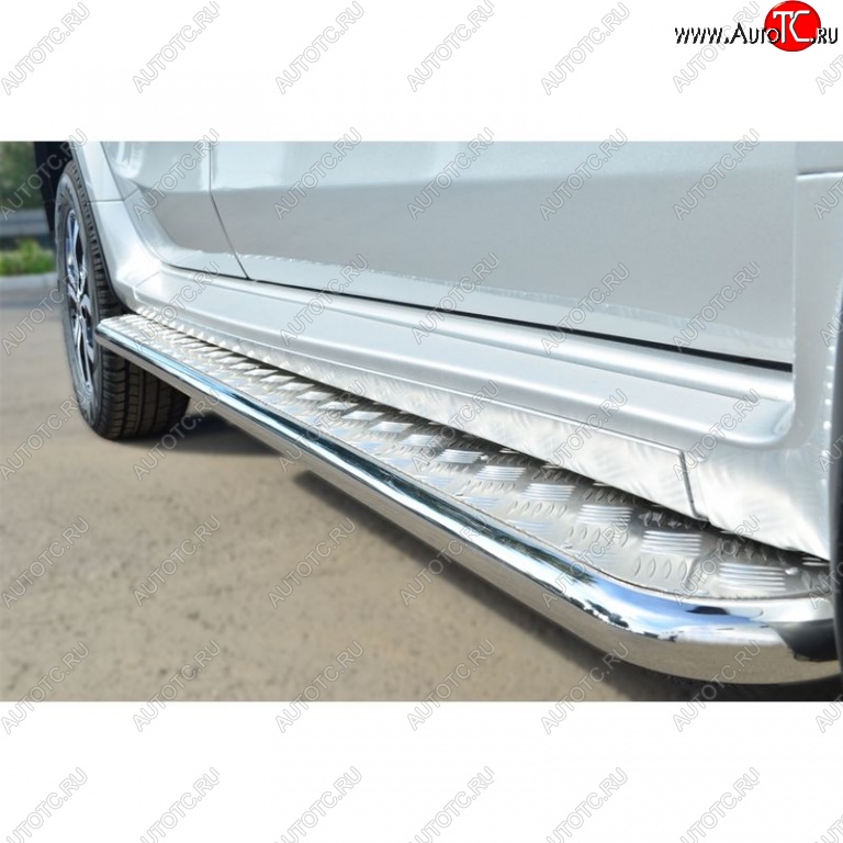 22 999 р. Защита порогов из круглой трубы диаметром 42 мм SLITKOFF v2 Nissan Terrano D10 дорестайлинг (2013-2016)  с доставкой в г. Белгород