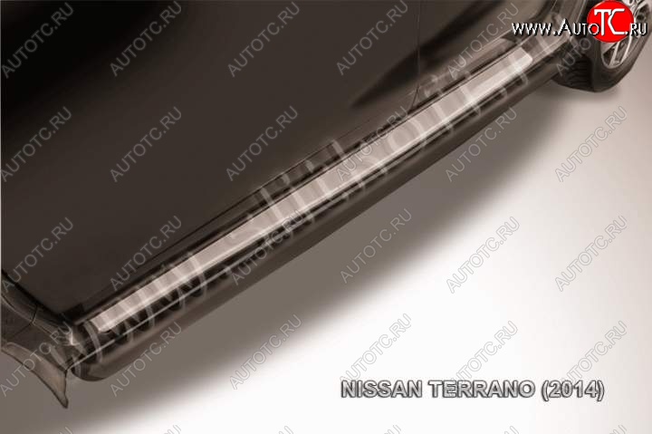 8 799 р. Защита порогов Slitkoff Nissan Terrano D10 дорестайлинг (2013-2016) (Цвет: серебристый)  с доставкой в г. Белгород