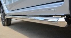 12 299 р. Защита порогов из круглой трубы диаметром 63 мм Russtal Nissan Terrano D10 дорестайлинг (2013-2016) (Защита порогов с со скосами на торцах (вариант 1))  с доставкой в г. Белгород. Увеличить фотографию 4