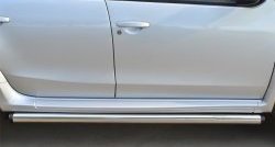 12 299 р. Защита порогов из круглой трубы диаметром 63 мм Russtal Nissan Terrano D10 дорестайлинг (2013-2016) (Защита порогов с со скосами на торцах (вариант 1))  с доставкой в г. Белгород. Увеличить фотографию 6