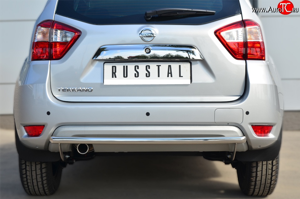 12 999 р. Одинарная защита заднего бампера из трубы диаметром 42 мм SLITKOFF  Nissan Terrano  D10 (2013-2022) дорестайлинг, рестайлинг  с доставкой в г. Белгород