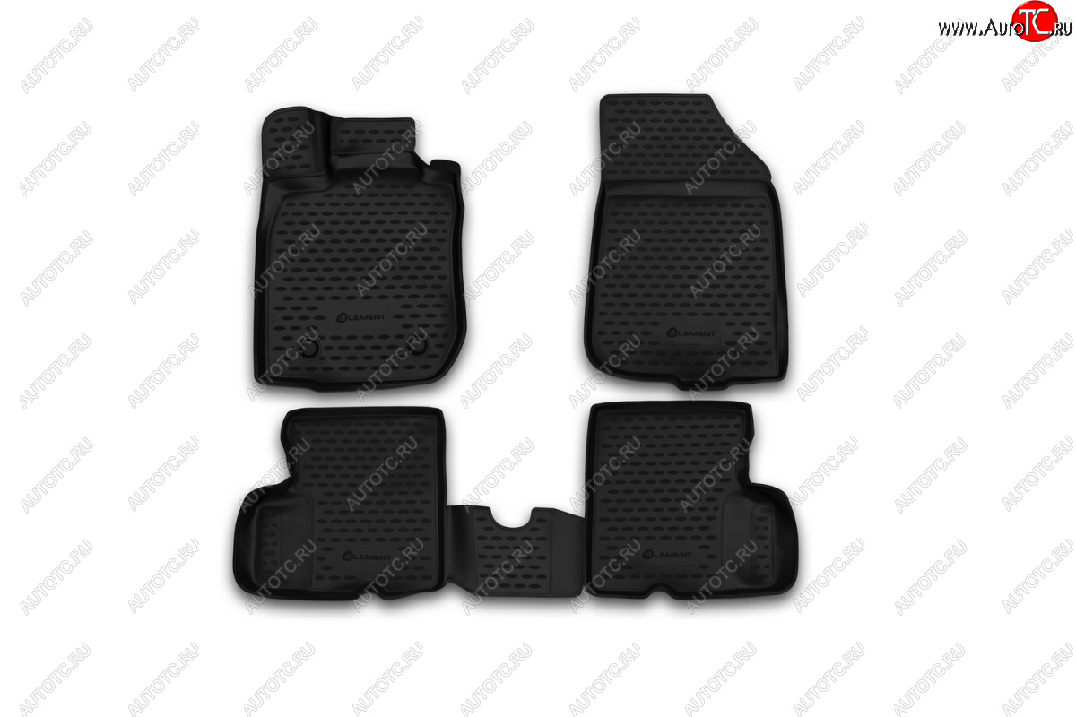 2 299 р. Комплект ковриков в салон (2WD) Element 4 шт. (полиуретан)  Nissan Terrano  D10 (2013-2016) дорестайлинг  с доставкой в г. Белгород