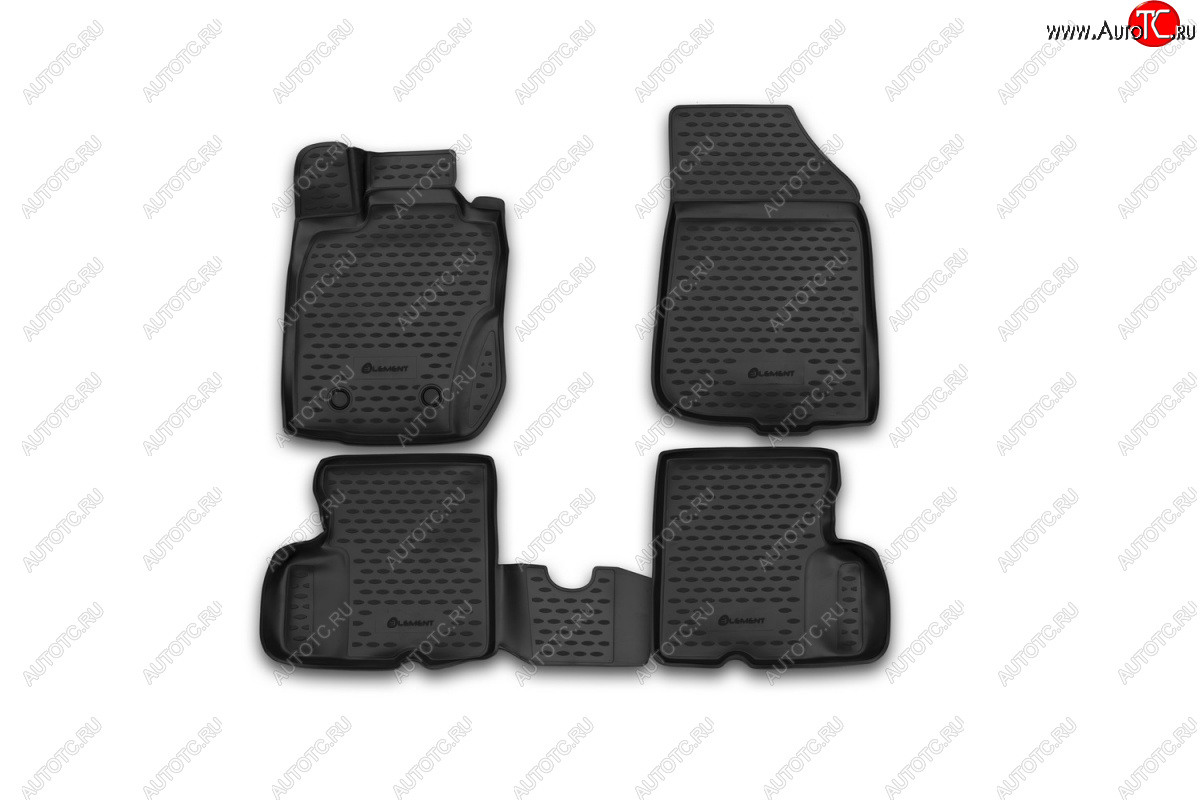 2 299 р. Комплект ковриков в салон (4WD) Element 4 шт. (полиуретан)  Nissan Terrano  D10 (2013-2016) дорестайлинг  с доставкой в г. Белгород