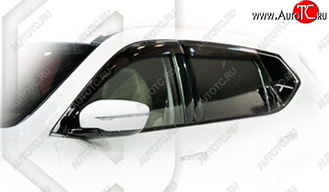 2 099 р. Дефлектора окон CA-Plastic Nissan X-trail 3 T32 дорестайлинг (2013-2018) (Classic полупрозрачный, Без хром.молдинга)  с доставкой в г. Белгород