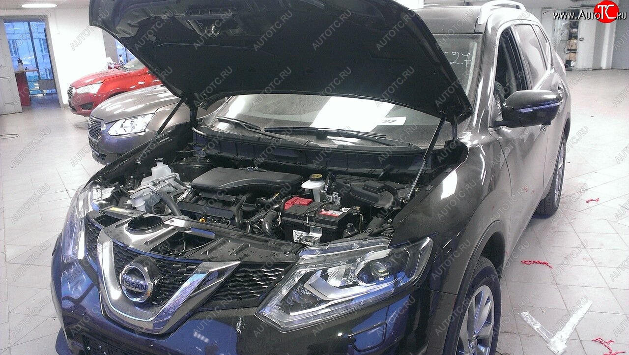 2 199 р. Упоры капота Russtal Nissan X-trail 3 T32 дорестайлинг (2013-2018)  с доставкой в г. Белгород