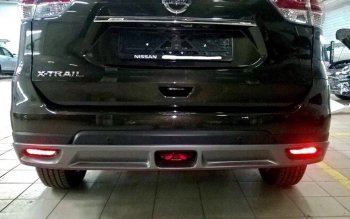 5 649 р. Накладка на задний бампер АвтоКрат Nissan X-trail 3 T32 рестайлинг (2017-2022) (Неокрашенная)  с доставкой в г. Белгород. Увеличить фотографию 2