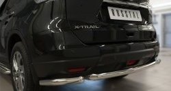 14 549 р. Одинарная защита заднего бампера из трёх труб диаметром 63 мм SLITKOFF  Nissan X-trail  3 T32 (2017-2022) рестайлинг  с доставкой в г. Белгород. Увеличить фотографию 2