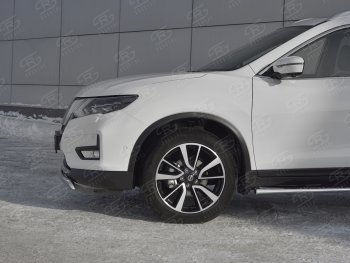 11 549 р. Защита переднего бампера (Ø75x42 мм, нержавейка) Russtal Nissan X-trail 3 T32 дорестайлинг (2013-2018)  с доставкой в г. Белгород. Увеличить фотографию 3
