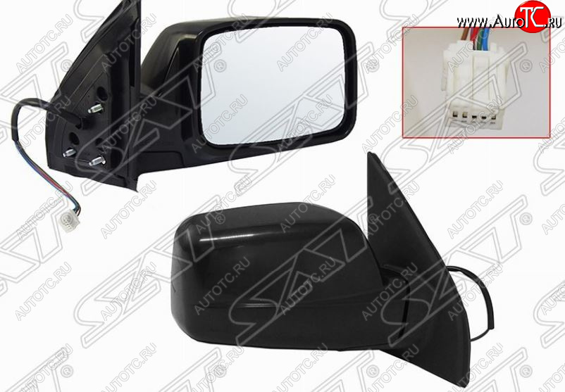 2 099 р. Боковое правое зеркало заднего вида SAT (3 контакта)  Nissan X-trail  1 T30 (2000-2003) дорестайлинг (Неокрашенное)  с доставкой в г. Белгород