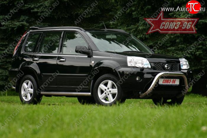 18 224 р. Защита переднего бампера Souz-96 (d76) Nissan X-trail 1 T30 дорестайлинг (2000-2003)  с доставкой в г. Белгород
