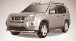 Одинарная защита переднего бампера диаметром 76 мм Slitkoff Nissan X-trail  2 T31 (2010-2015) рестайлинг