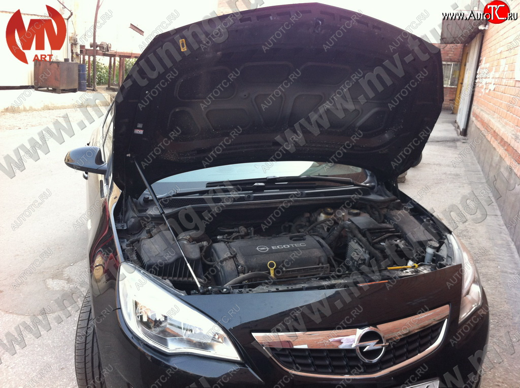 2 969 р. Упор капота MV-Tuning (одинарный) Opel Astra J хэтчбек 5 дв. дорестайлинг (2009-2012)  с доставкой в г. Белгород