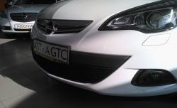 1 469 р. Сетка на бампер GTC Russtal (черная) Opel Astra J хэтчбек 5 дв. дорестайлинг (2009-2012)  с доставкой в г. Белгород. Увеличить фотографию 3