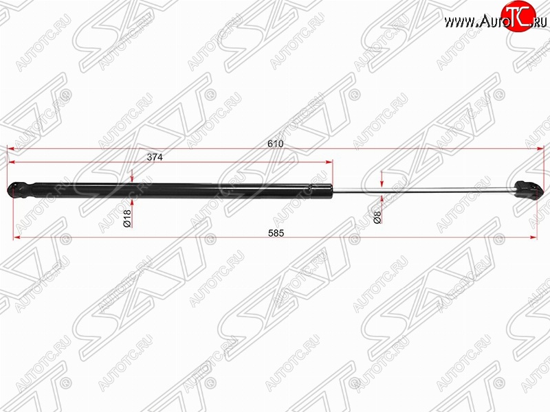 549 р. Газовый упор крышки багажника SAT Opel Astra J хэтчбек 5 дв. дорестайлинг (2009-2012)  с доставкой в г. Белгород