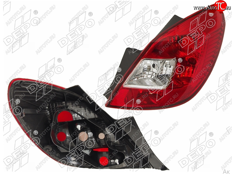 2 889 р. Правый фонарь задний DEPO Opel Corsa D 1-ый рестайлинг, хэтчбэк 5 дв. (2010-2011)  с доставкой в г. Белгород