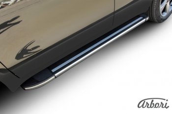 12 149 р. Порожки для ног Arbori Luxe Black  Opel Mokka (2012-2016)  дорестайлинг  с доставкой в г. Белгород. Увеличить фотографию 2