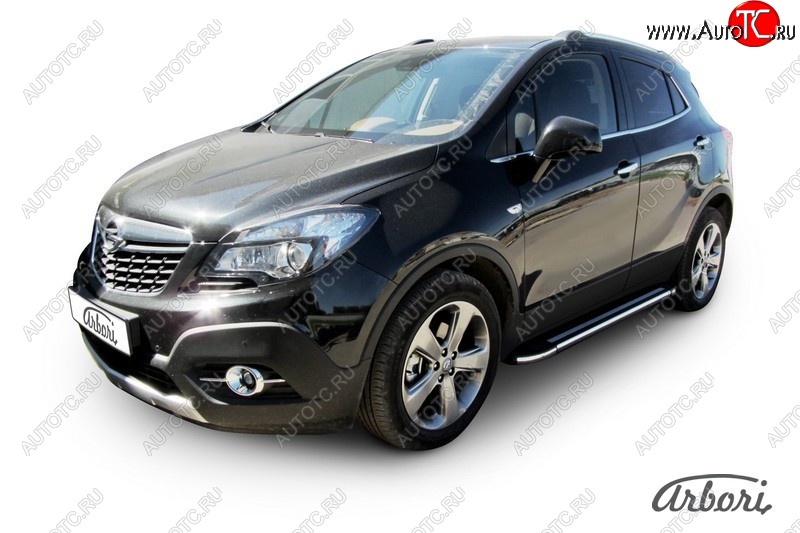 12 149 р. Порожки для ног Arbori Luxe Black  Opel Mokka (2012-2016)  дорестайлинг  с доставкой в г. Белгород