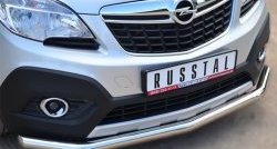 15 549 р. Одинарная защита переднего бампера диаметром 63 мм SLITKOFF  Opel Mokka (2012-2016)  дорестайлинг  с доставкой в г. Белгород. Увеличить фотографию 2