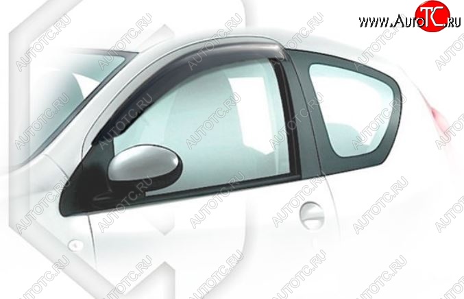 1 999 р. Дефлектора окон CA-Plastic Peugeot 107 PN хэтчбэк 3 дв. дорестайлинг (2005-2009) (Classic полупрозрачный, Без хром.молдинга)  с доставкой в г. Белгород