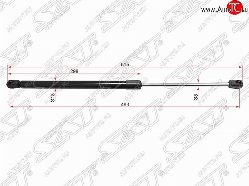 589 р. Газовый упор крышки багажника SAT  Peugeot 307  универсал (2001-2008) дорестайлинг, рестайлинг  с доставкой в г. Белгород