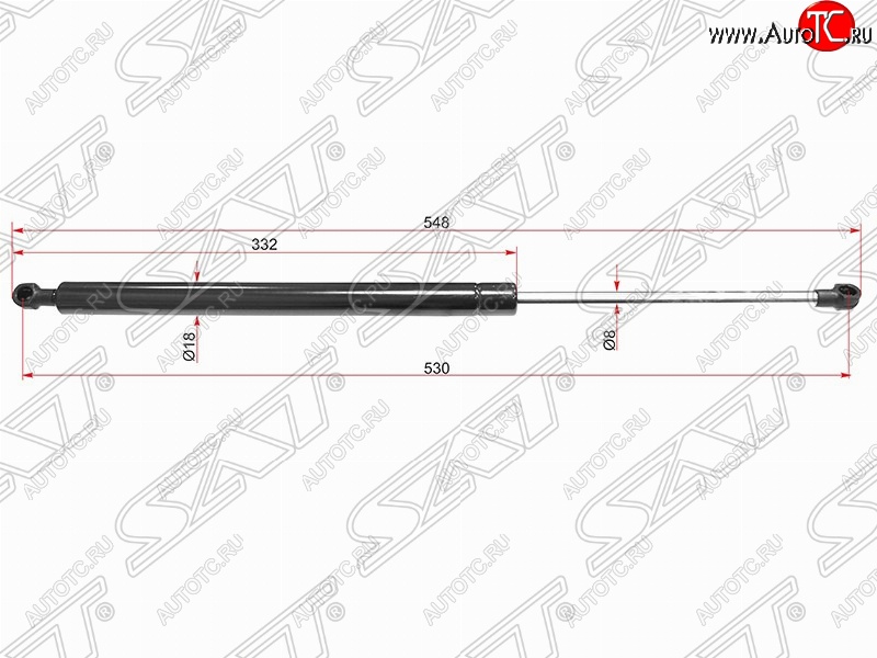 669 р. Газовый упор крышки багажника SAT Peugeot 308 T7 универсал дорестайлинг (2007-2011)  с доставкой в г. Белгород