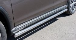 12 299 р. Защита порогов из круглой трубы диаметром 63 мм Russtal Peugeot 4008 (2012-2017) (Защита порогов с со скосами на торцах (вариант 1))  с доставкой в г. Белгород. Увеличить фотографию 3