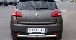 12 799 р. Защита заднего бампера (Ø76 и 42 мм, нержавейка) SLITKOFF Peugeot 4008 (2012-2017) (с короткой верхней трубой)  с доставкой в г. Белгород. Увеличить фотографию 2