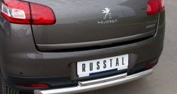 12 799 р. Защита заднего бампера (Ø76 и 42 мм, нержавейка) SLITKOFF Peugeot 4008 (2012-2017) (с короткой верхней трубой)  с доставкой в г. Белгород. Увеличить фотографию 3