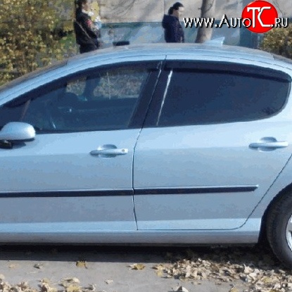 1 394 р. Дефлекторы окон (ветровики) 4 шт. (седан) Novline Peugeot 407 седан (2004-2010)  с доставкой в г. Белгород