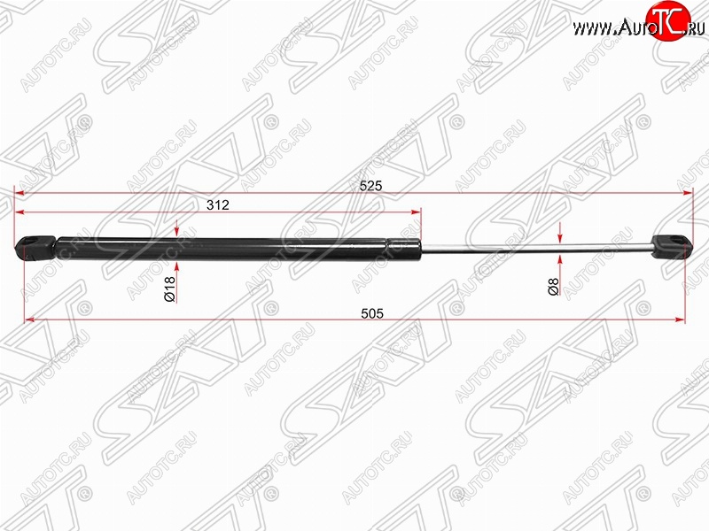449 р. Газовый упор крышки багажника SAT Peugeot 407 седан (2004-2010)  с доставкой в г. Белгород