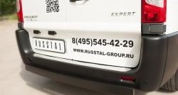 4 999 р. Одинарная защита заднего бампера из прямоугольной трубы 80x40 мм SLITKOFF  Peugeot Expert  G9 (2007-2017) минивэн дорестайлинг, цельнометаллический фургон дорестайлинг, минивэн рестайлинг, цельнометаллический фургон рестайлинг  с доставкой в г. Белгород. Увеличить фотографию 2