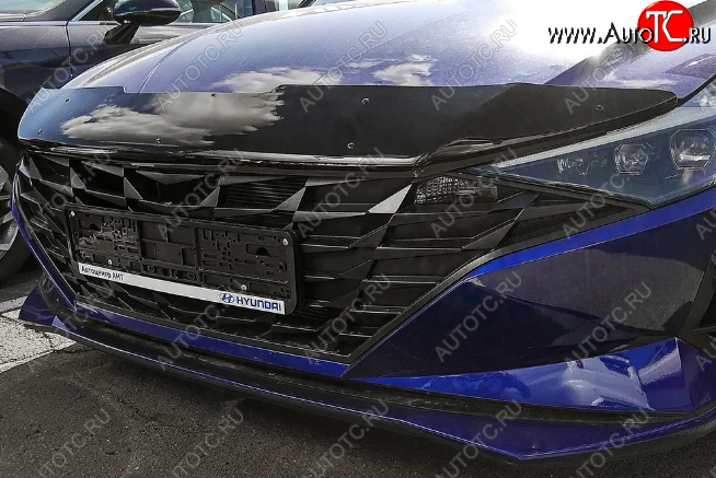 2 999 р. Дефлектор капота SIM Hyundai Elantra CN7 (2020-2023)  с доставкой в г. Белгород