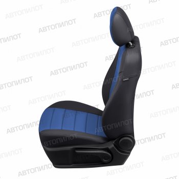 13 649 р. Чехлы сидений (экокожа/алькантара) Автопилот BMW X2 F39 (2017-2023) (черный/синий)  с доставкой в г. Белгород. Увеличить фотографию 4