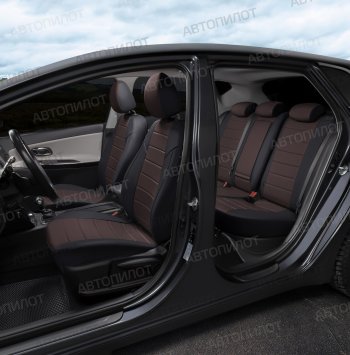 13 649 р. Чехлы сидений (экокожа) Автопилот BMW X2 F39 (2017-2023) (черный/шоколад)  с доставкой в г. Белгород. Увеличить фотографию 7