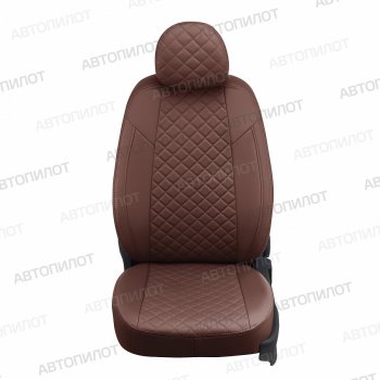 14 249 р. Чехлы сидений (экокожа, сплош.) Автопилот Ромб BMW 3 серия E90 седан дорестайлинг (2004-2008) (темно-коричневый)  с доставкой в г. Белгород. Увеличить фотографию 4