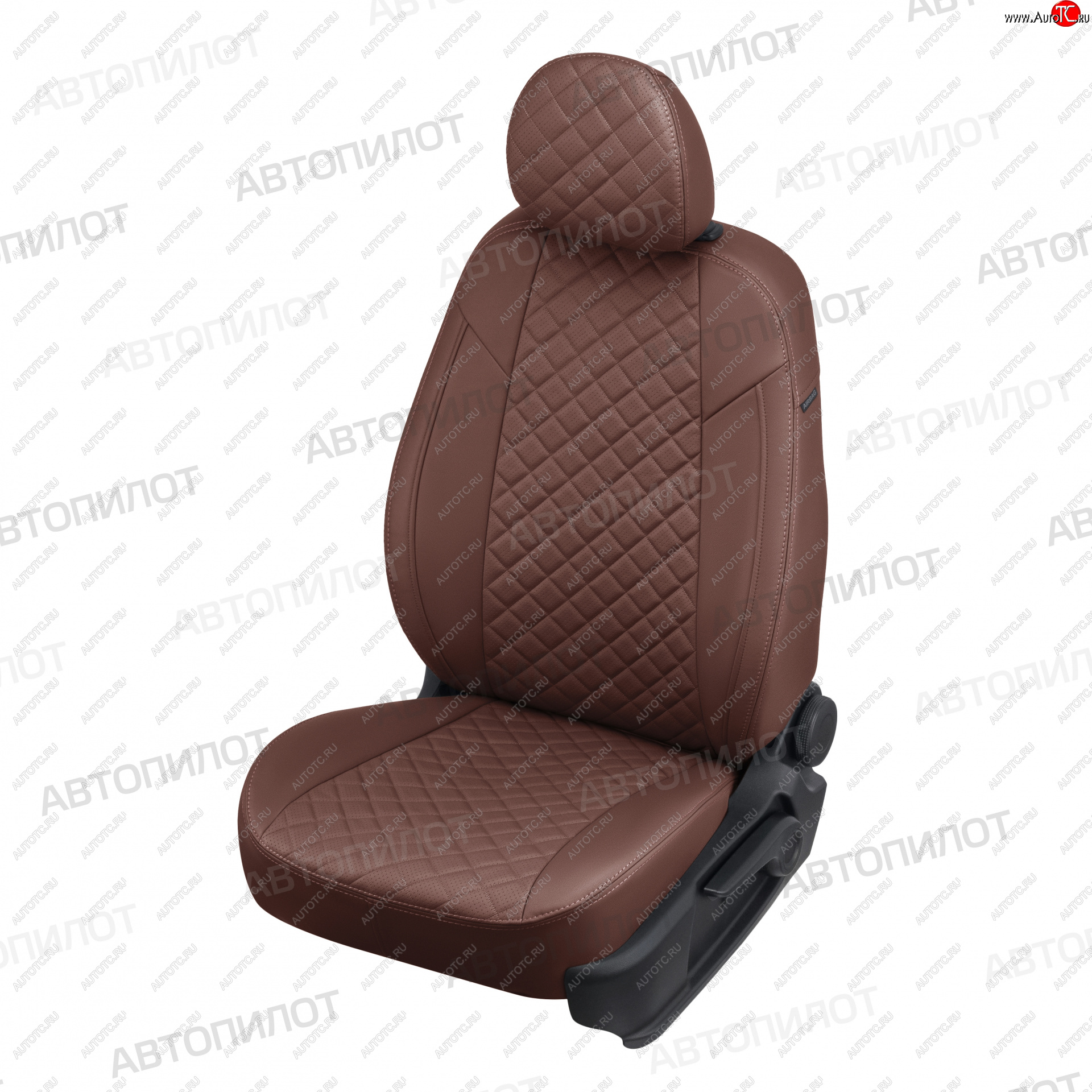 14 249 р. Чехлы сидений (экокожа, сплош.) Автопилот Ромб BMW 3 серия E90 седан дорестайлинг (2004-2008) (темно-коричневый)  с доставкой в г. Белгород