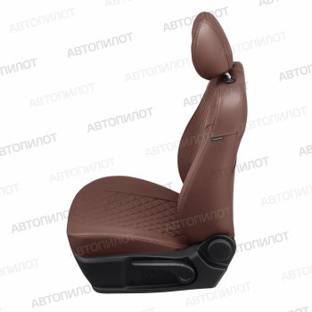 14 249 р. Чехлы сидений (экокожа, сплош.) Автопилот Ромб BMW 3 серия E90 седан дорестайлинг (2004-2008) (темно-коричневый)  с доставкой в г. Белгород. Увеличить фотографию 3