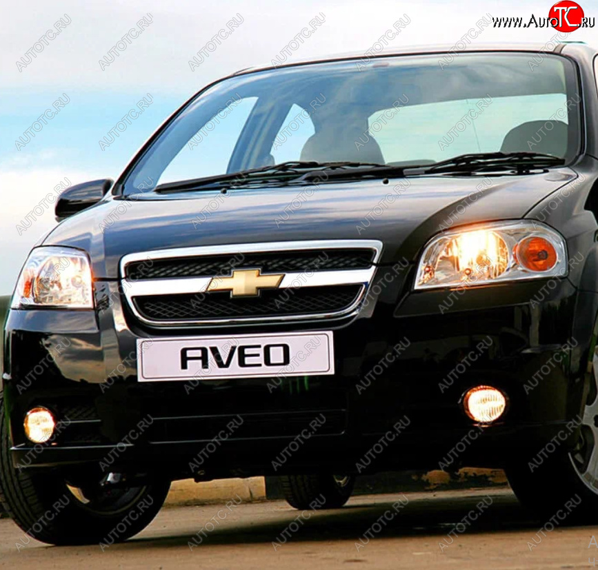 2 799 р. Бампер передний (с отверстиями под ПТФ) GAMMA Chevrolet Aveo T250 седан рестайлинг (2006-2011) (Неокрашенный)  с доставкой в г. Белгород