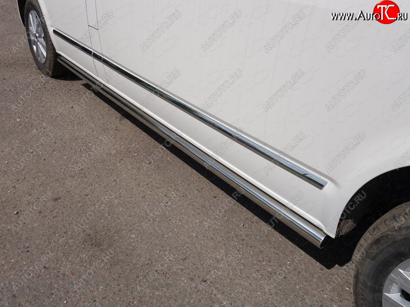 27 449 р. Защита порогов труба d60,3 мм ТСС Тюнинг Volkswagen Caravelle T6 дорестайлинг (2015-2019) (серые)  с доставкой в г. Белгород