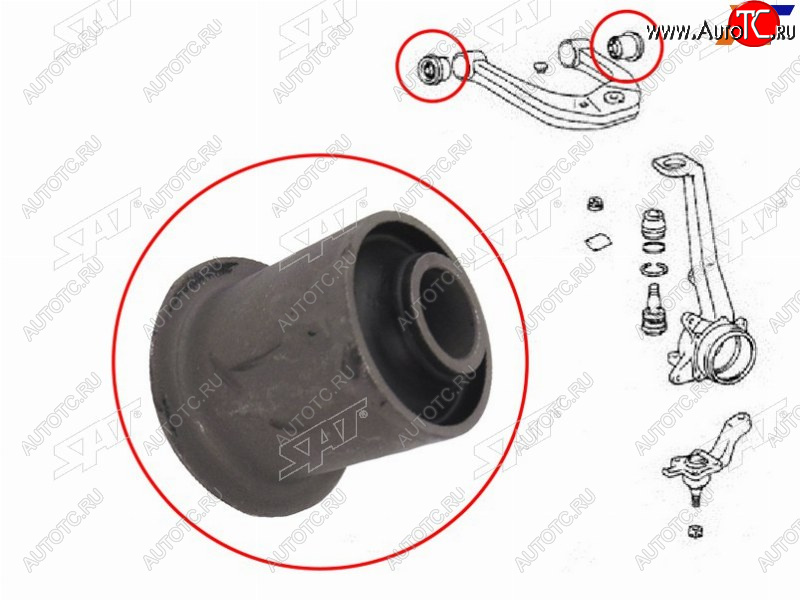 2 299 р. Сайлентблок верхнего переднего рычага FR SAT Toyota Hilux Surf N180 5 дв. дорестайлинг (1995-1998)  с доставкой в г. Белгород