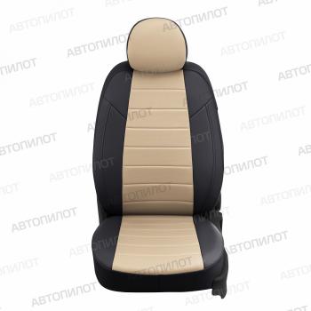 8 399 р. Чехлы на сиденья Экокожа (экокожа) Автопилот Chery Tiggo 7 (2020-2025) (черный/бежевый)  с доставкой в г. Белгород. Увеличить фотографию 3