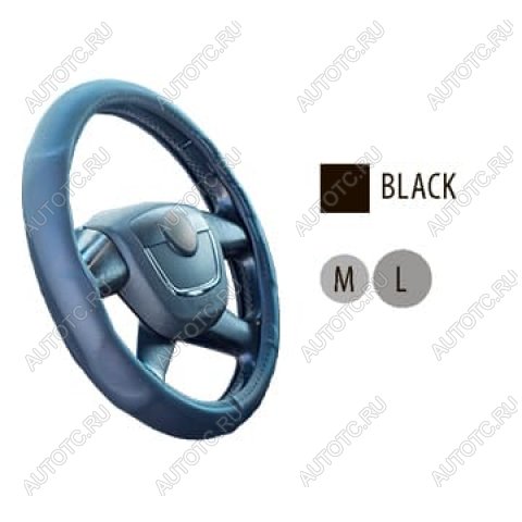 989 р. Оплетка руля (L/39-40 см, экокожа) AUTOLUXE AL-013 Jeep Compass MP дорестайлинг (2016-2022) (черный)  с доставкой в г. Белгород