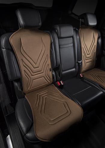 2 579 р. Накидка на сиденье (1 место Афины) ЛЮКС ст АЛЬБИОН Lord Autofashion Jeep Compass MP дорестайлинг (2016-2022) (бежевый, строчка коричневая)  с доставкой в г. Белгород. Увеличить фотографию 9
