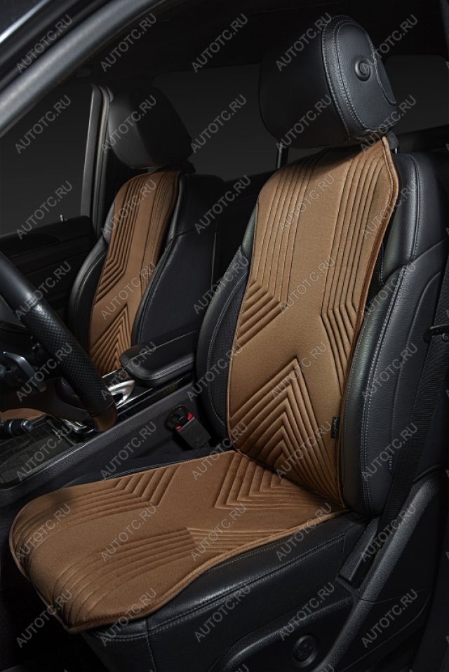 2 579 р. Накидка на сиденье (1 место Афины) ЛЮКС ст ВАН ВЭЙ Lord Autofashion Lexus RX 200T AL20 дорестайлинг (2015-2017) (коричневый, строчка коричневая)  с доставкой в г. Белгород