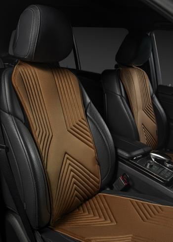 2 579 р. Накидка на сиденье (1 место Афины) ЛЮКС ст ВАН ВЭЙ Lord Autofashion Lexus RX 200T AL20 дорестайлинг (2015-2017) (коричневый, строчка коричневая)  с доставкой в г. Белгород. Увеличить фотографию 2